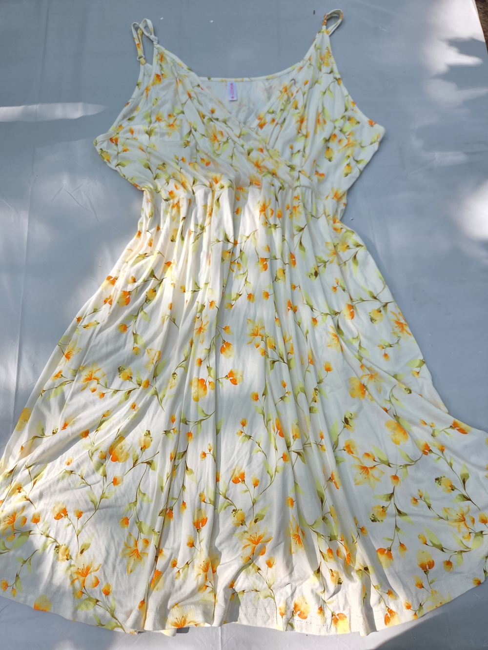 Yellow Floral Sleeveless Midi Dress - Women